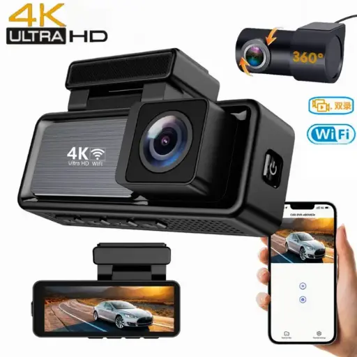 VONK M6 4K-WiFi Car Dash Cam with Rear Camera